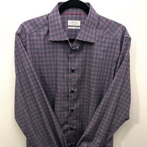 Harry Rosen Eton Shirt Men's 42 Purple Check